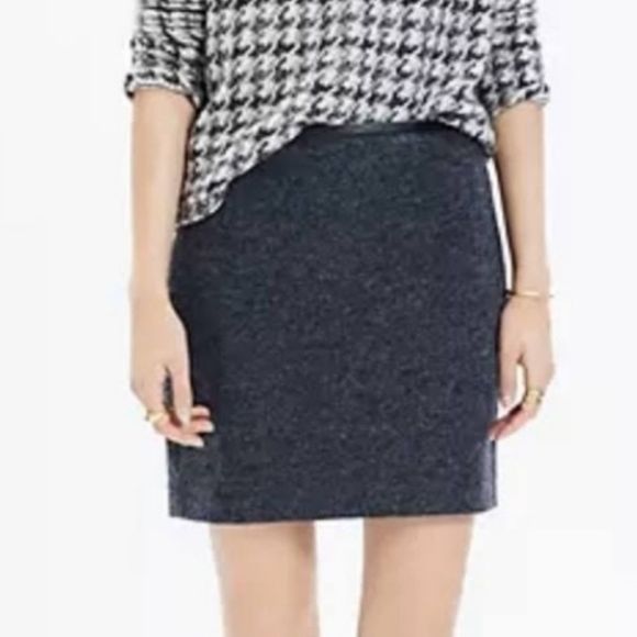 Madewell Dresses & Skirts - Madewell Gamine Wool Mini Skirt with Leather Trim 14